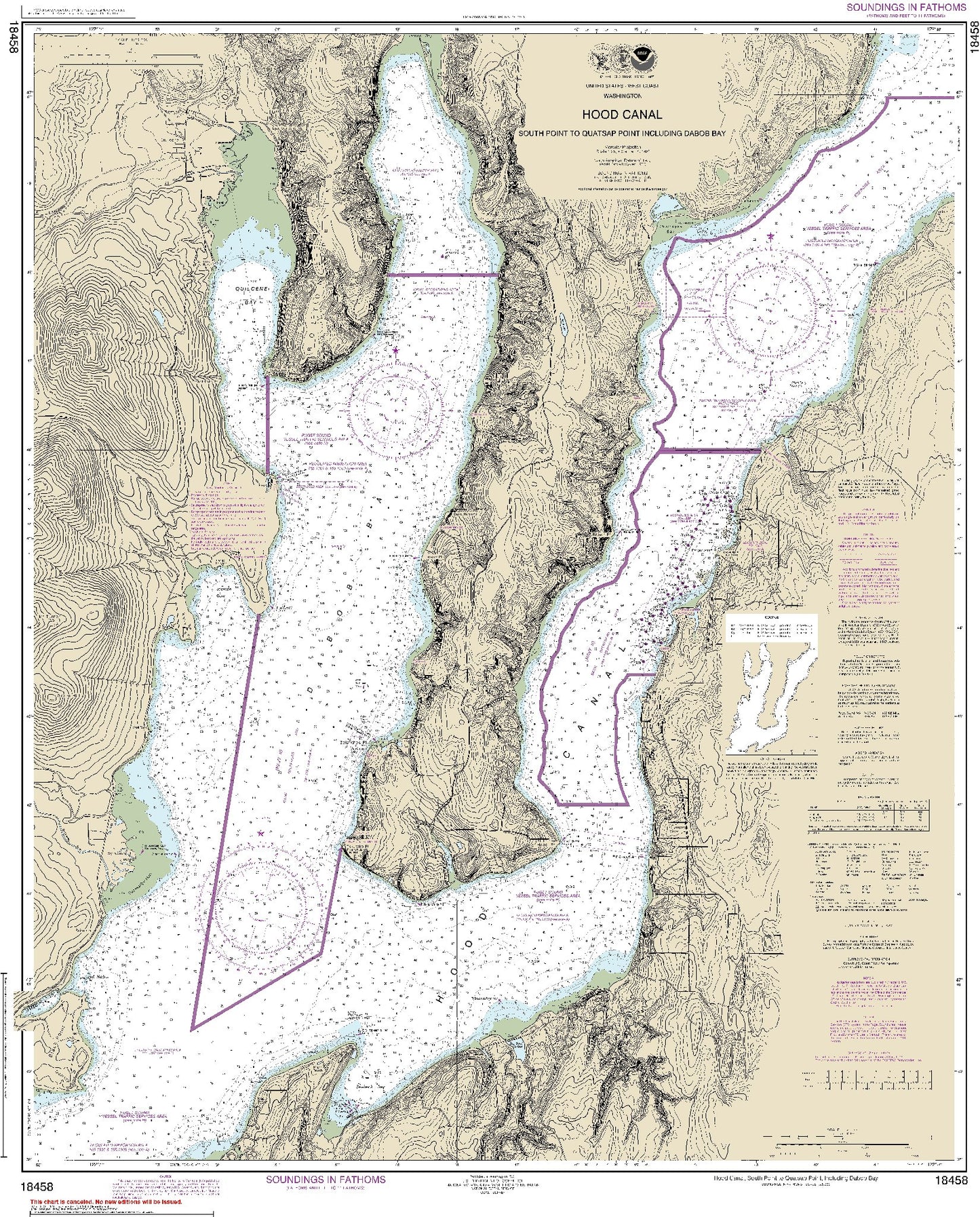 Hood Canal - South Point to Quatsap Point, Including Dabob Bay (18458) by NOAA