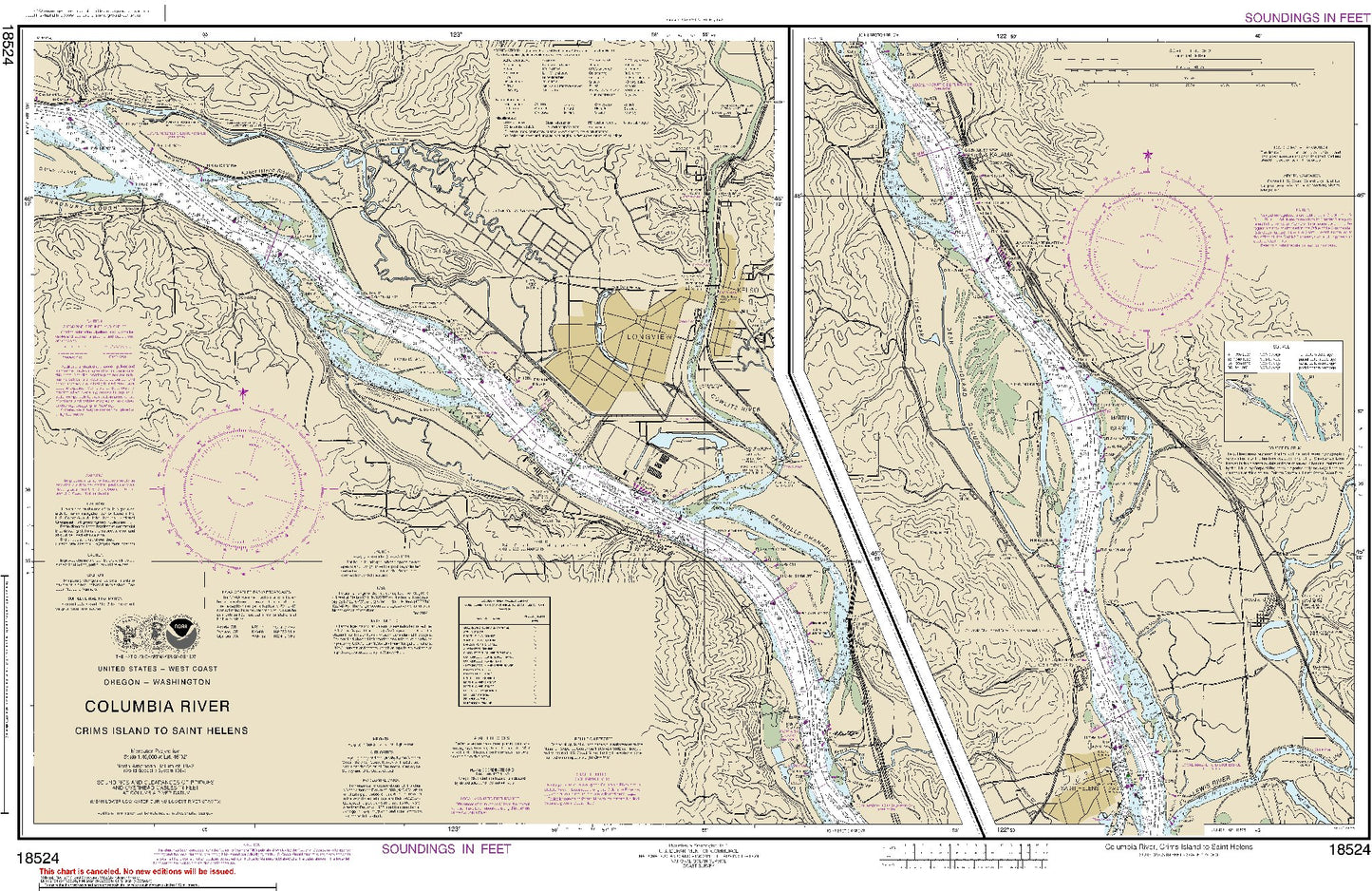 Columbia River - Crims Island to Saint Helens (18524) by NOAA