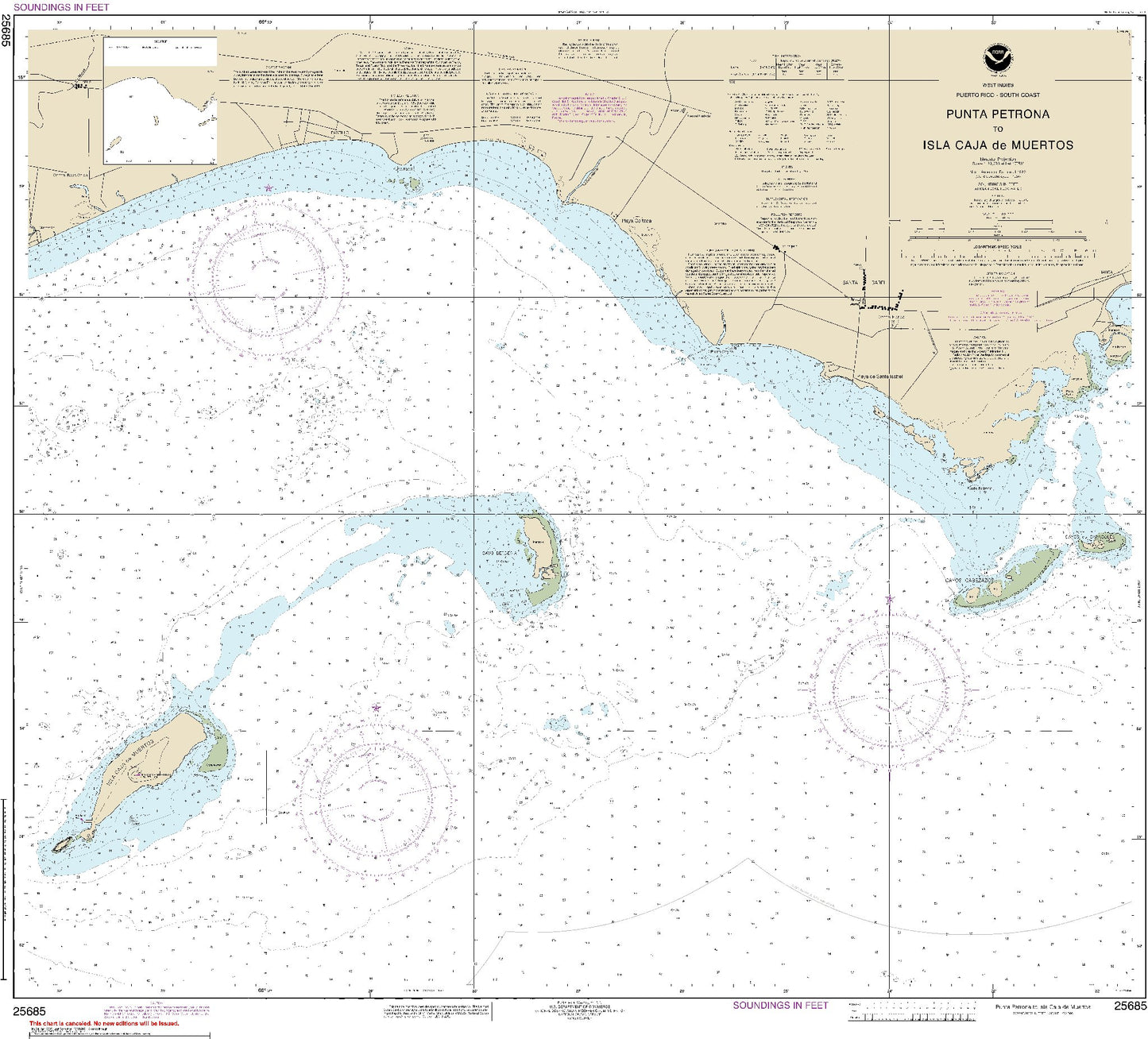 Punta Petrona to Isla Caja De Muertos (25685) by NOAA