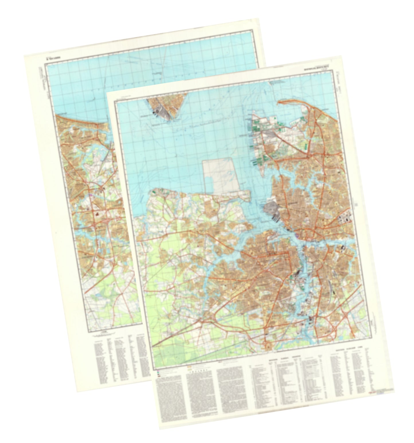 Norfolk, Portsmouth, VA (USA) 2-Sheet Set - Soviet Military City Plans