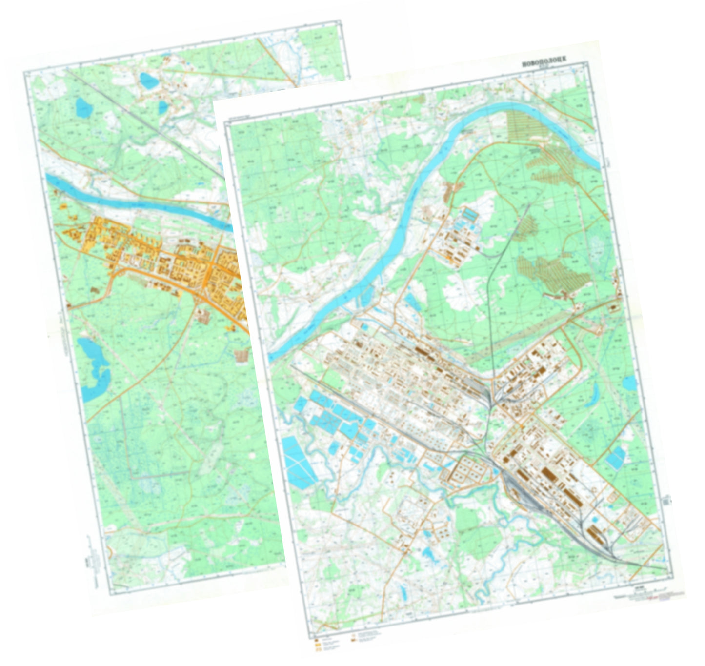 Novopolotsk (Belarus) 2-Sheet Set - Soviet Military City Plans
