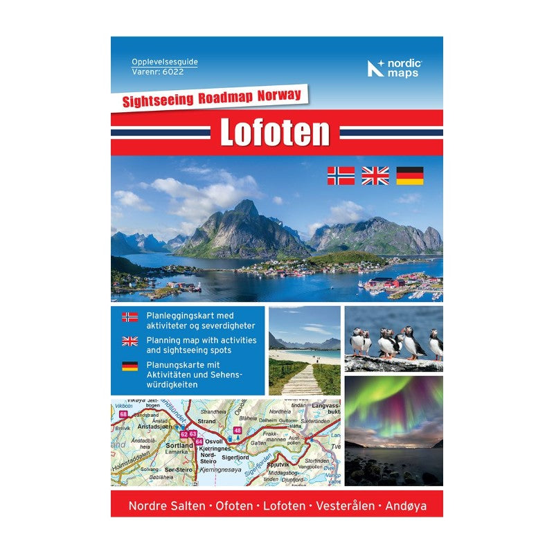 Lofoten Travel Map & Experience Guide, 1:250,000, Sightseeing Roadmap Norway Series