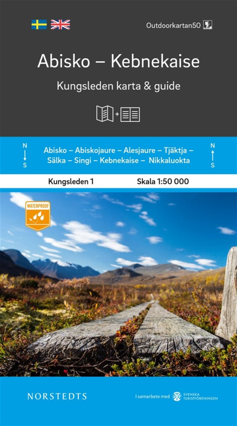 King's Trail Hiking Map & Guide #1: Abisko to Kebnekaise - Abisko Kebnekaise Kungsleden del 1 karta och guide