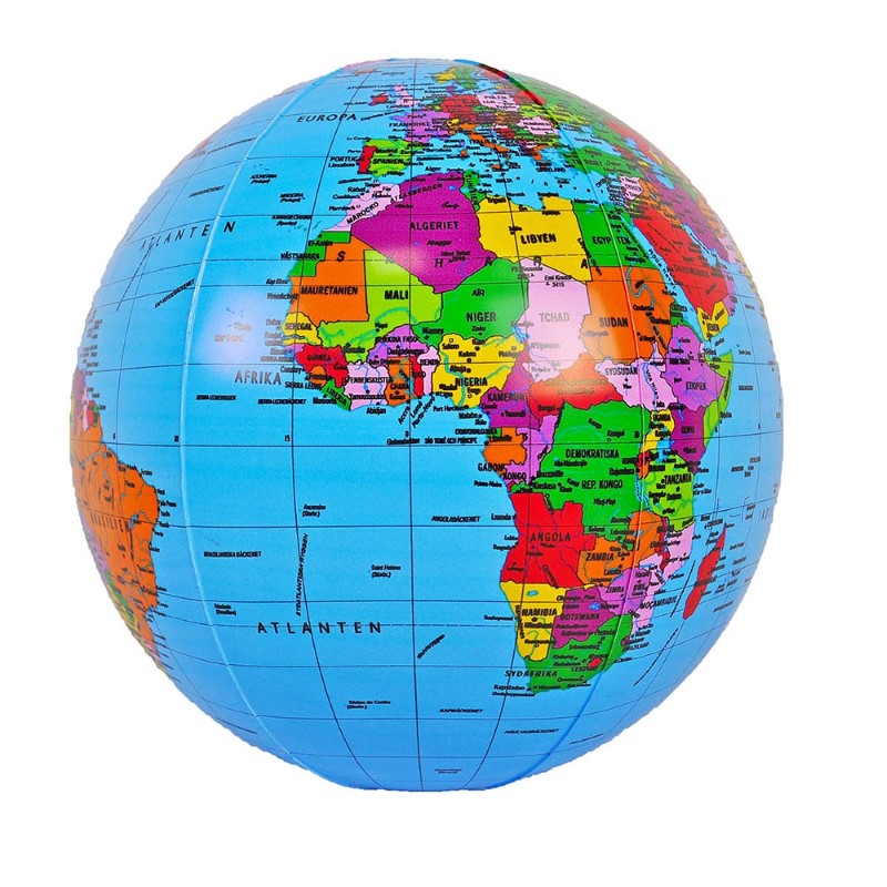 Inflatable Globe (in Swedish) 68cm - Glob uppblåsbar Ø68 cm svensk text