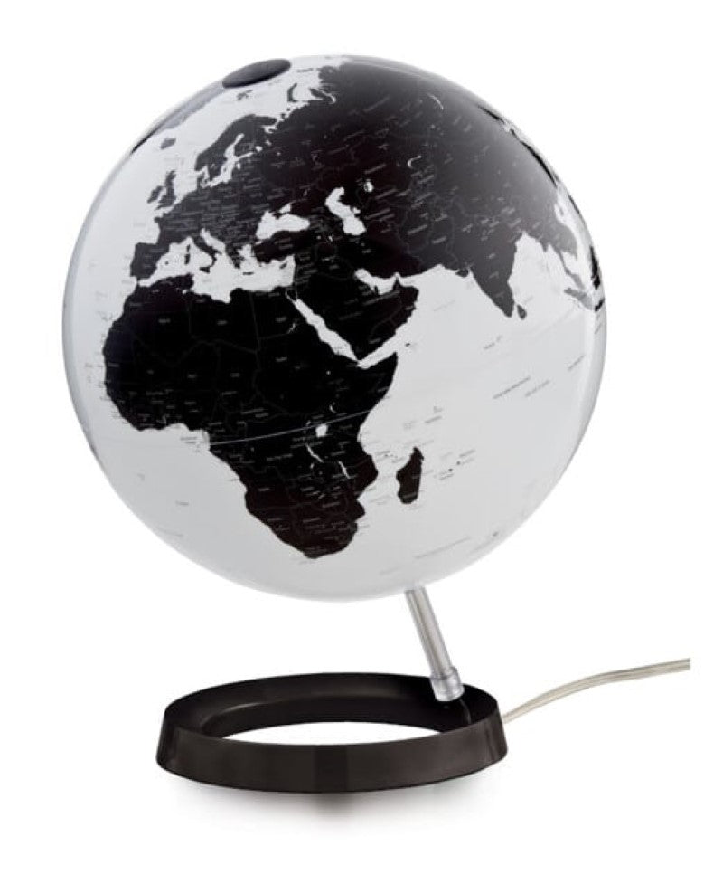 Black & White Designer Globe 30cm - Jordglob Bright White Ø30cm, svartvit designglob