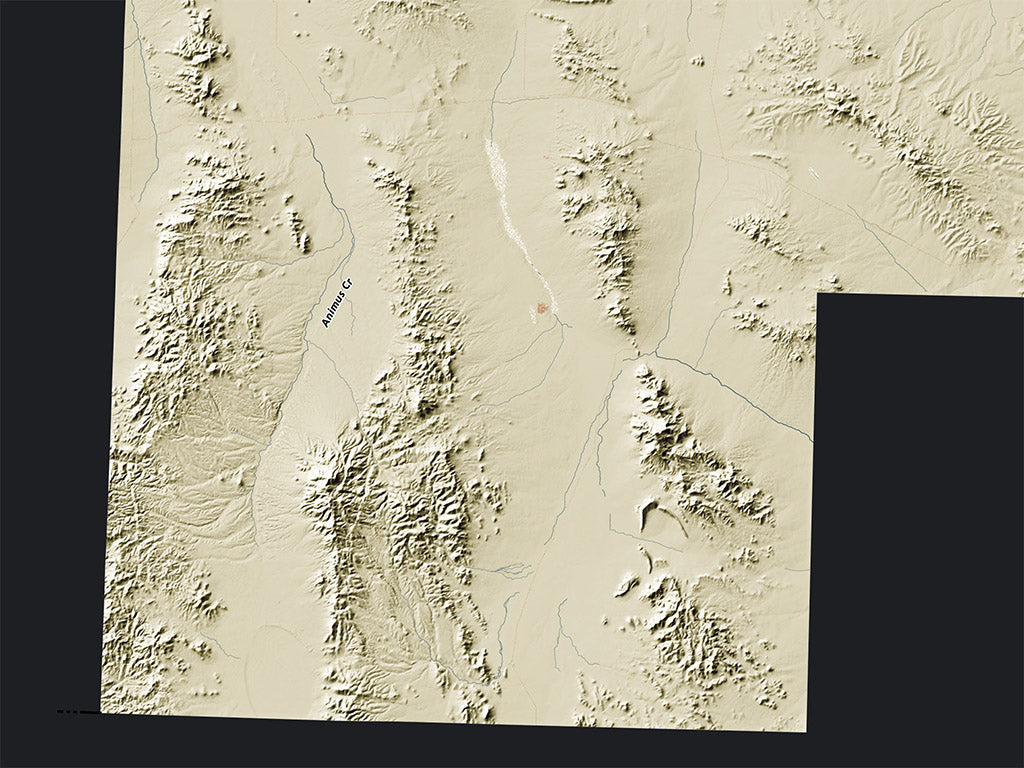 New Mexico Landforms and Rivers Fine Art Print Map