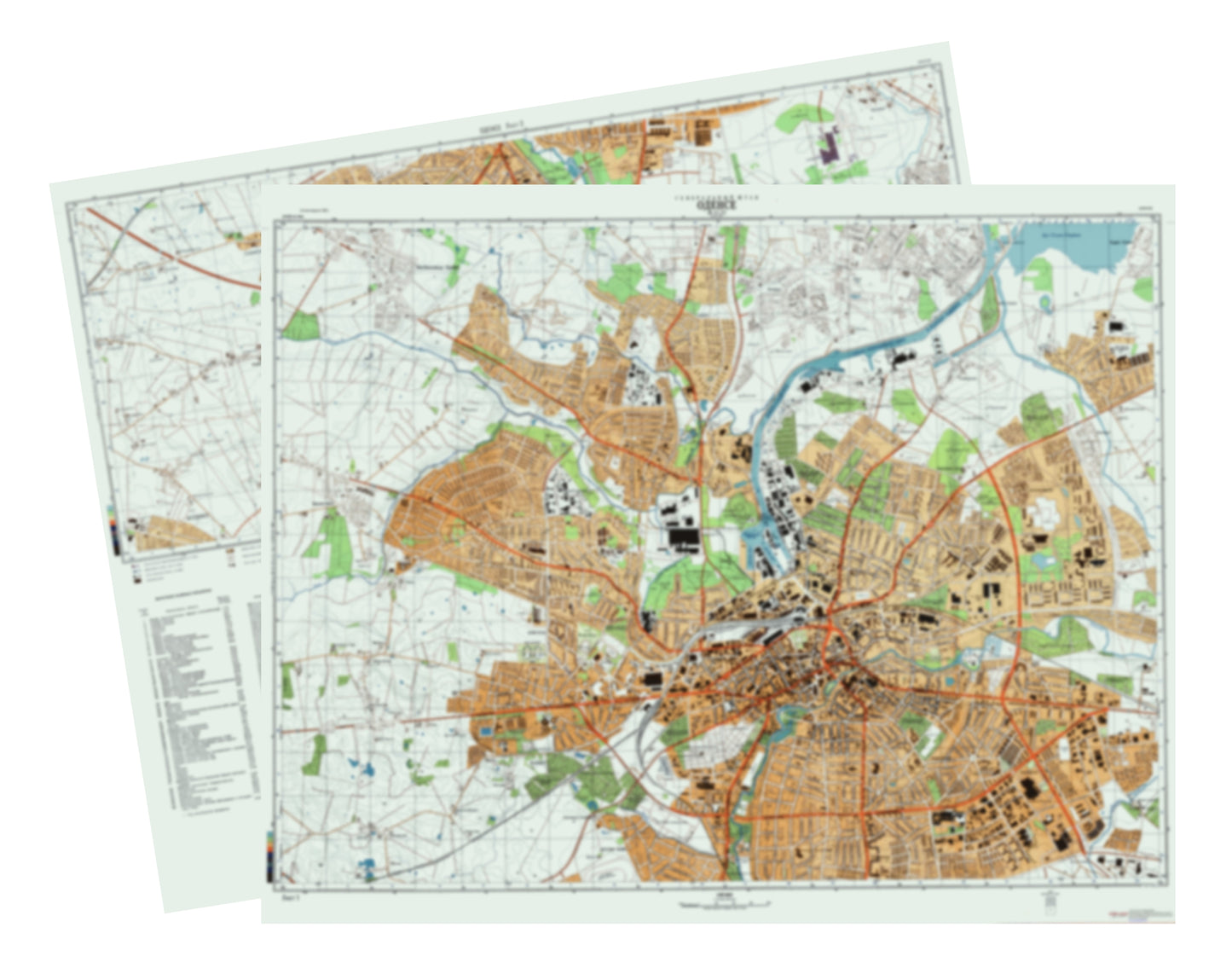Odense (Denmark) 2-Sheet Set - Soviet Military City Plans