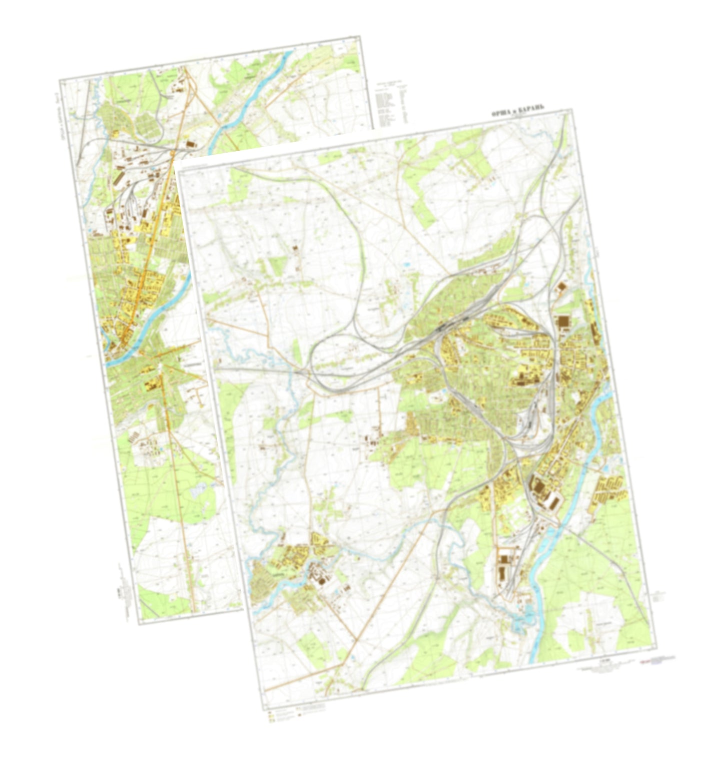 Orsha (Belarus) 2-Sheet Set - Soviet Military City Plans