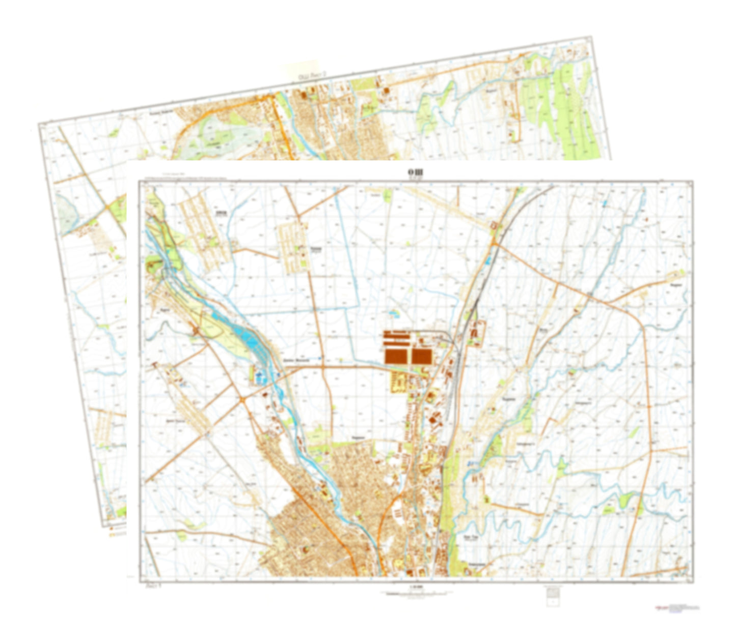 Osh(Kyrgyzstan) 2-Sheet Set - Soviet Military City Plans