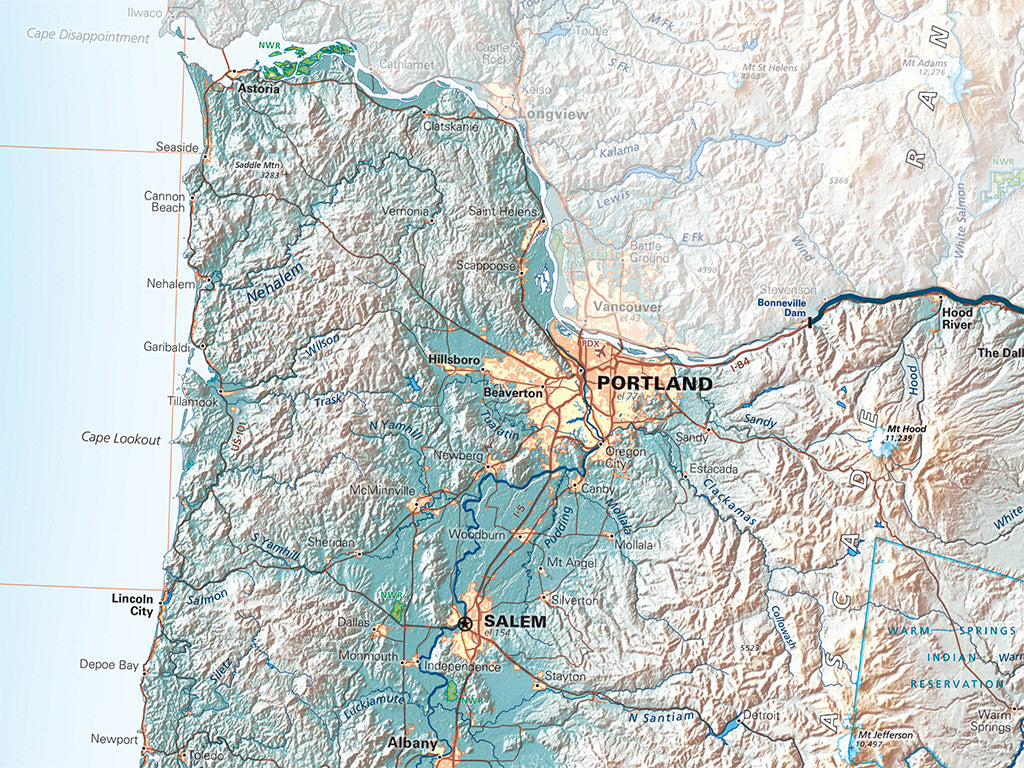 Oregon in Context Fine Art Print Map