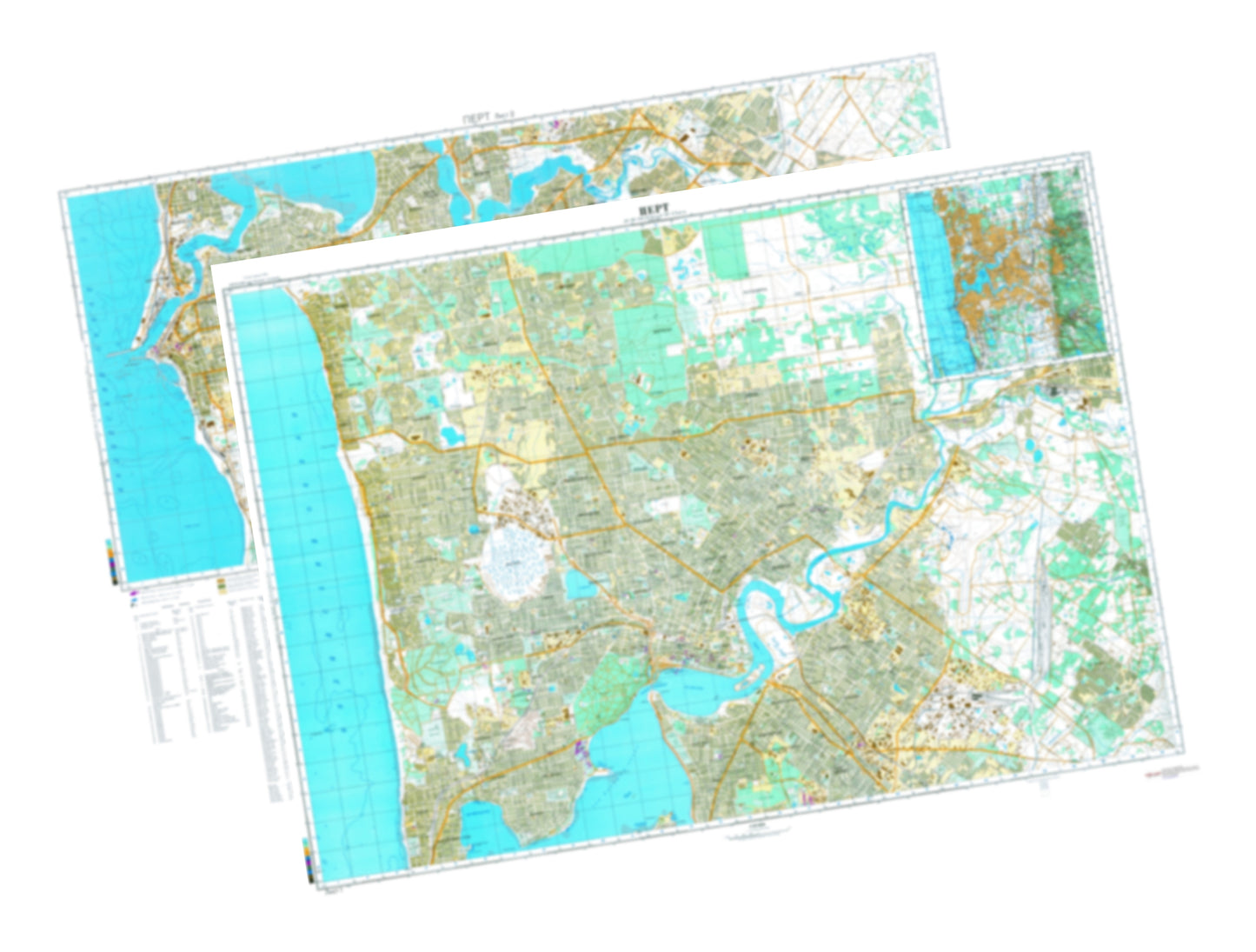 Perth (Australia) 2-Sheet Set - Soviet Military City Plans