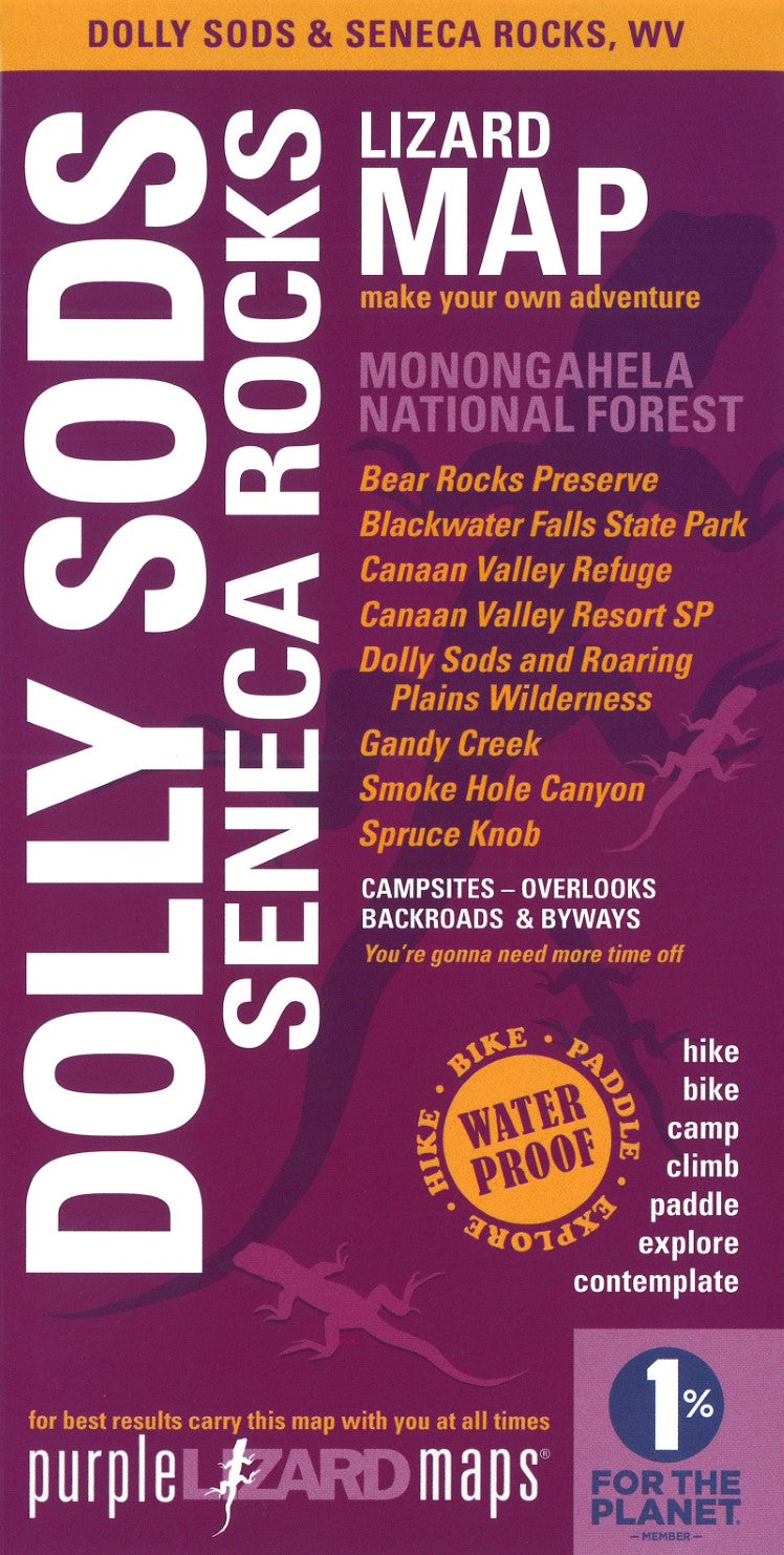 Dolly Sods-Seneca Rocks, Monongahela National Forest, West Virginia Lizard Map