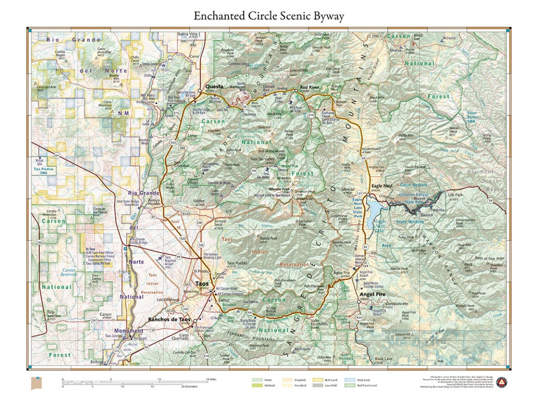 Enchanted Circle Scenic Byway, New Mexico Wall Map