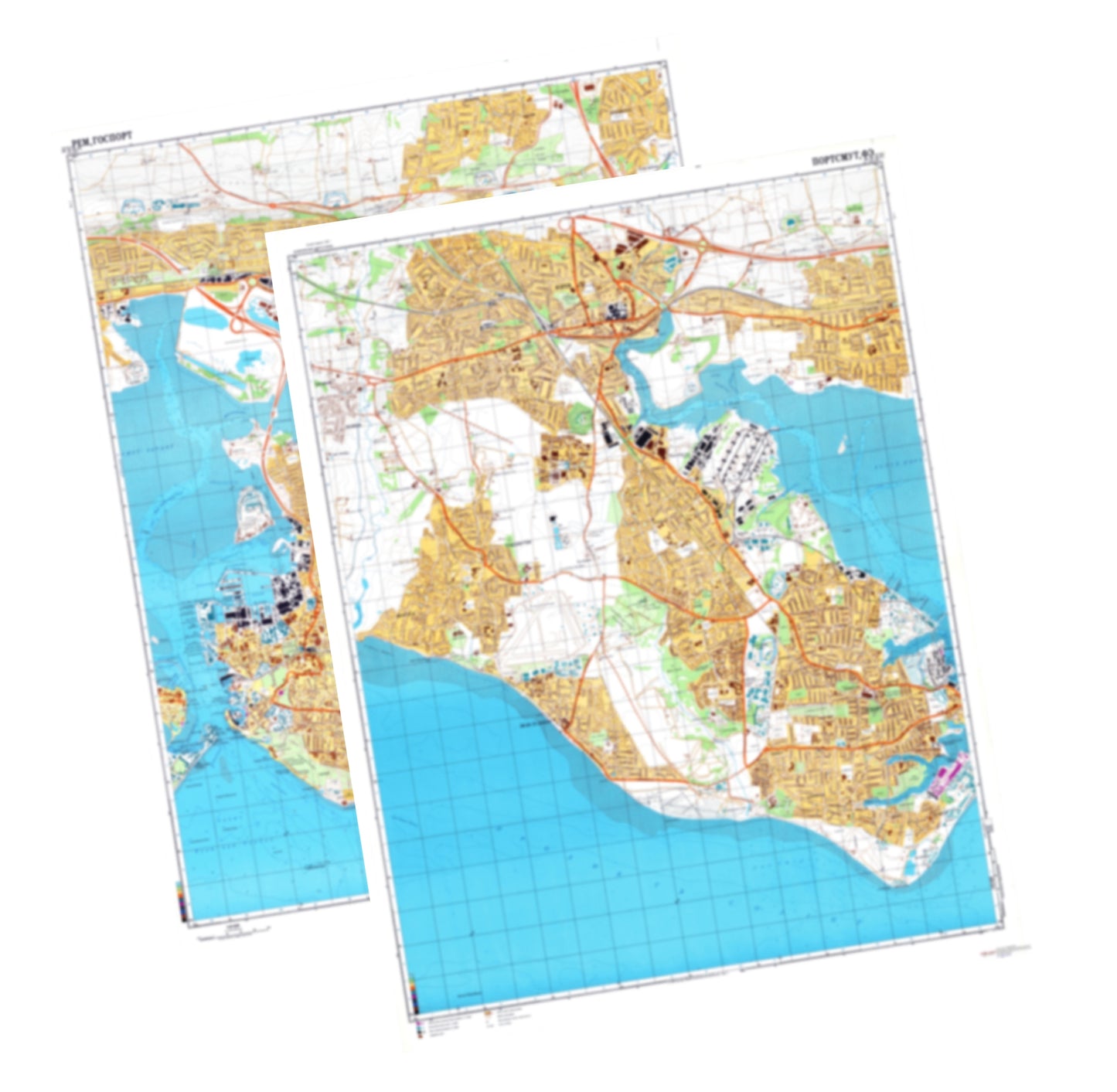 Portsmouth, Fareham, Gosport (UK) 2-Sheet Set - Soviet Military City Plans