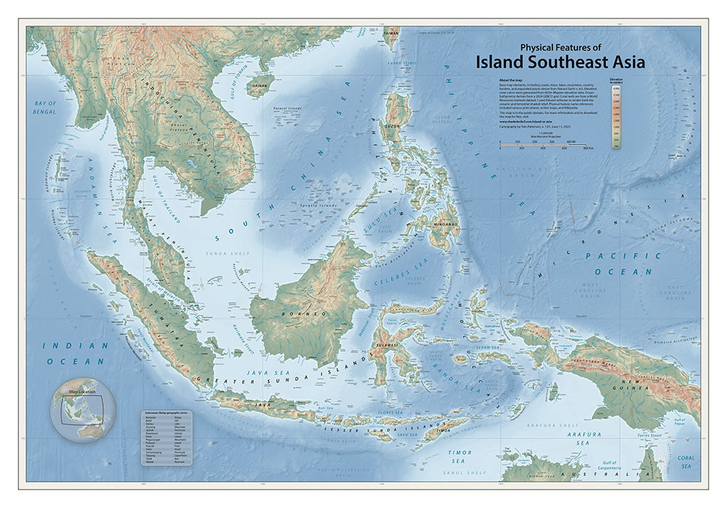 Physical Features of Island Southeast Asia - Laminated