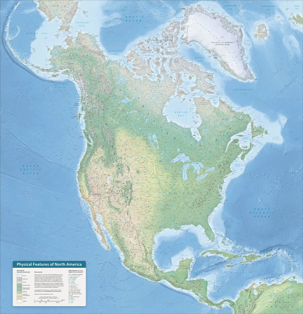 Physical Features of North America - Imperial - Premium Photo Paper