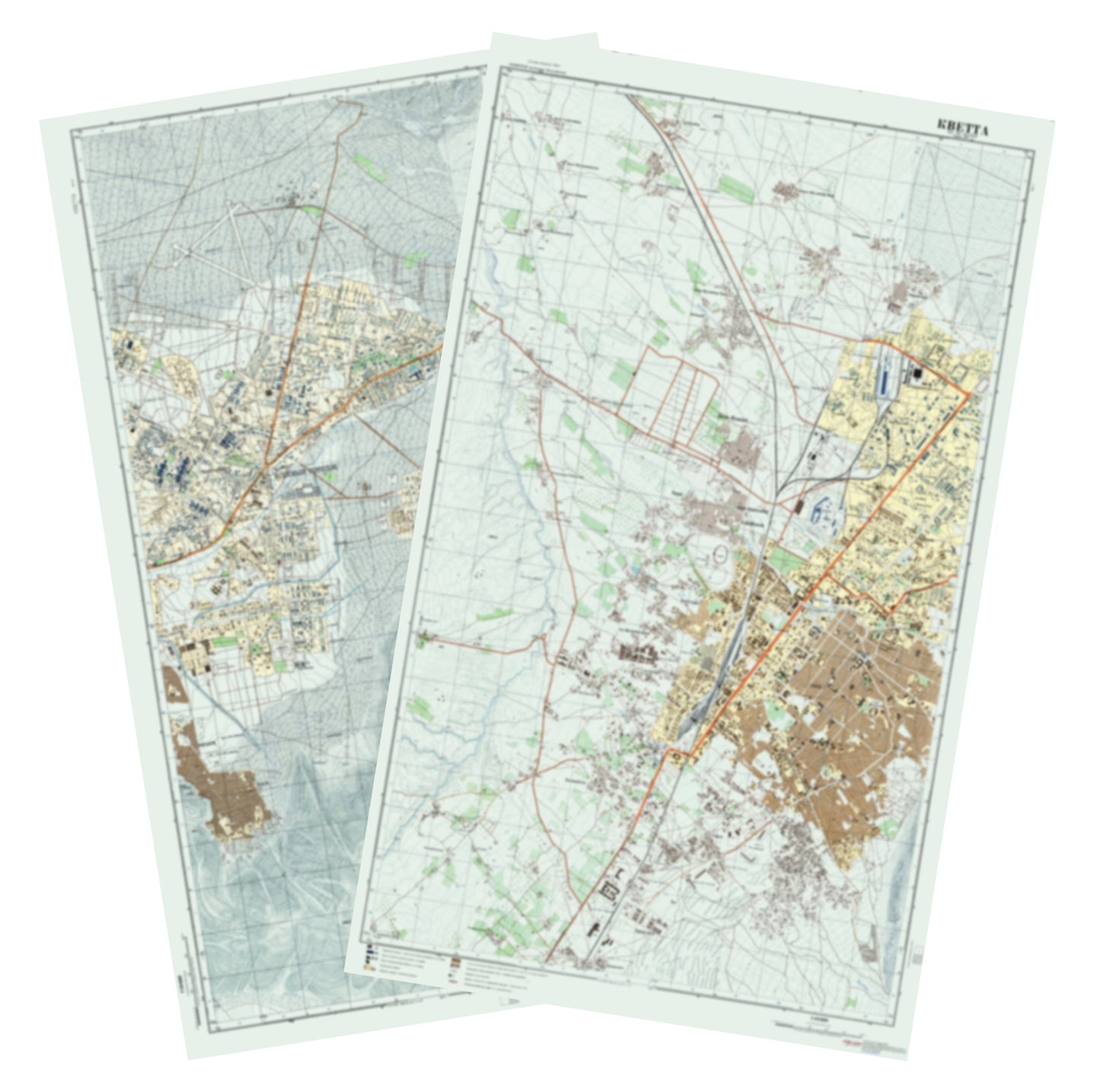Quetta(Pakistan) 2-Sheet Set - Soviet Military City Plans