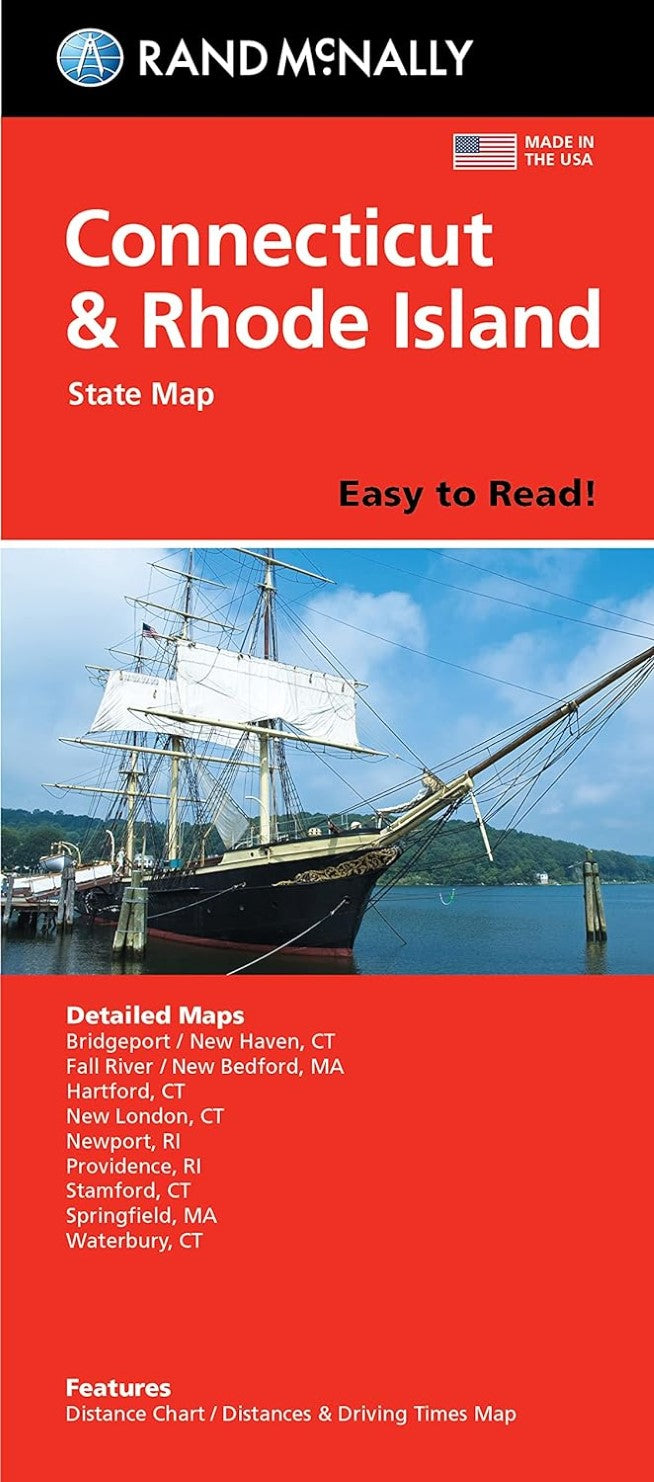 Connecticut and Rhode Island Road Map