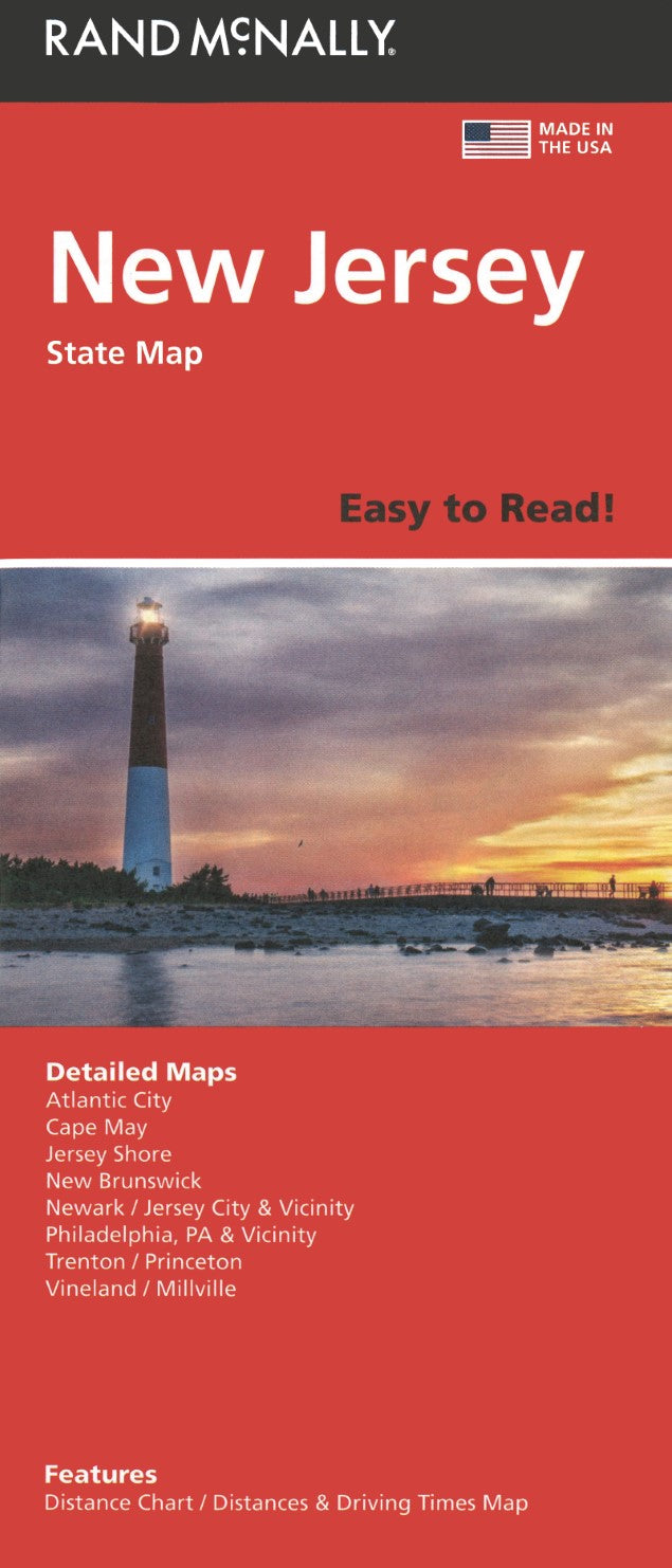 New Jersey Easy to Read Folded Map