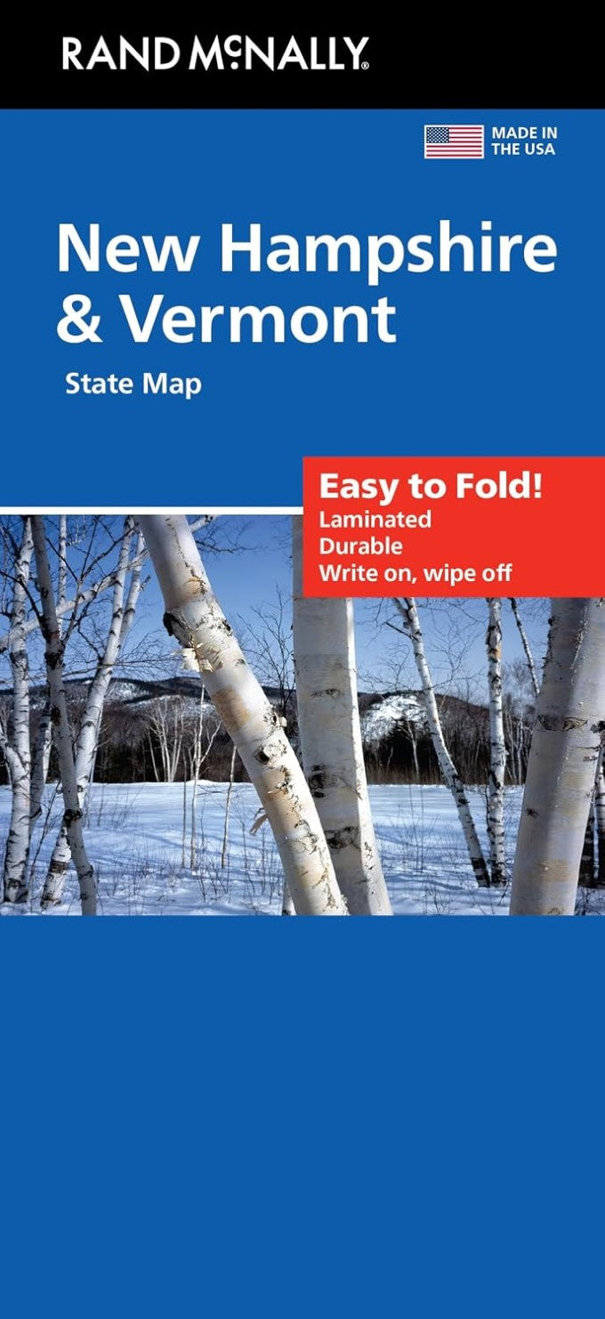 New Hampshire & Vermont : laminated state map : easy to fold!