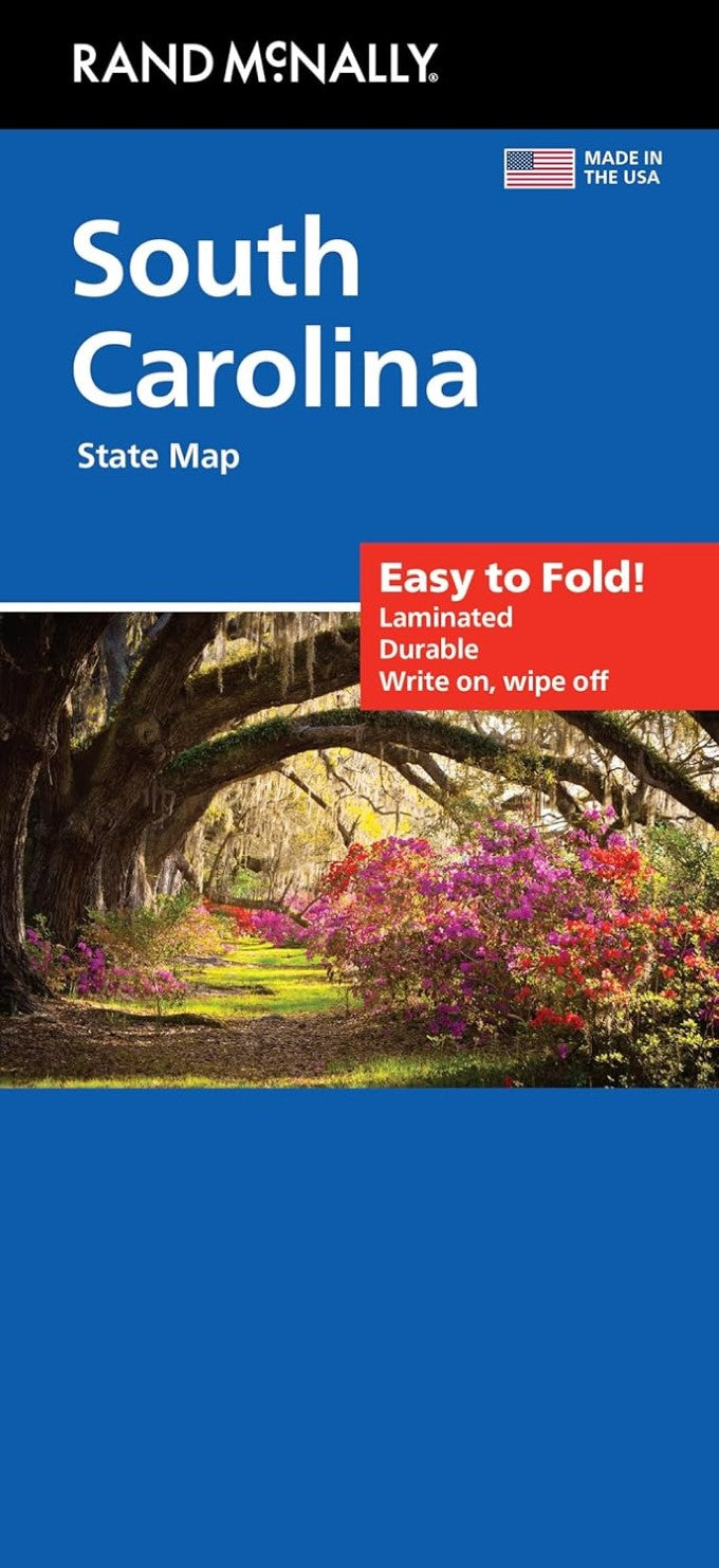 South Carolina, Easy to Fold Laminated Map