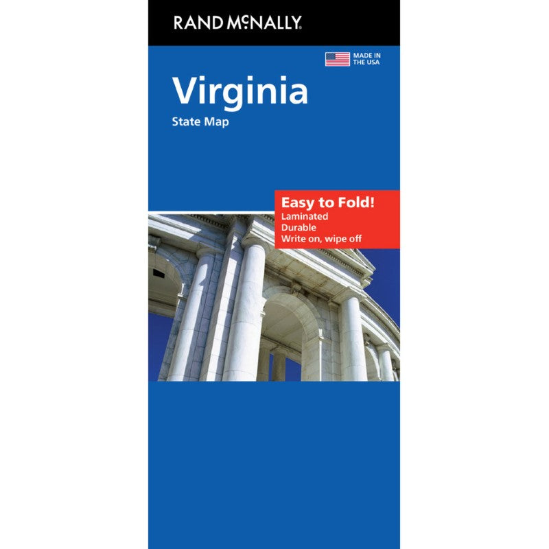 Virginia, Easy to Fold Laminated State Map