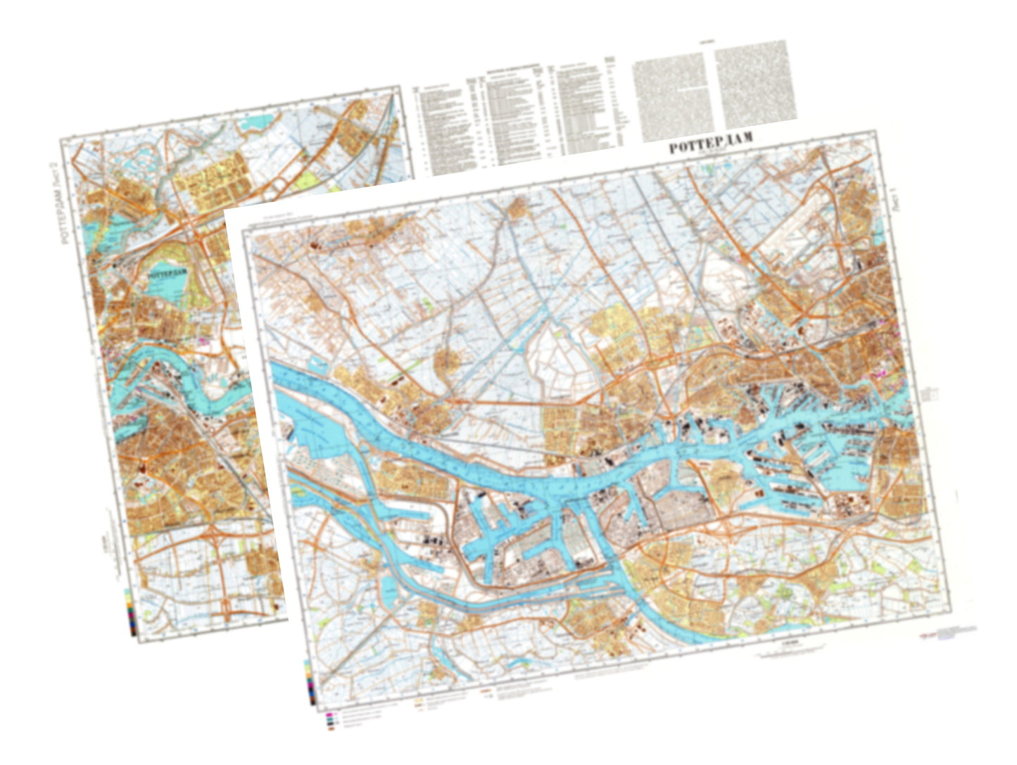 Rotterdam (Netherlands) 2-Sheet Set - Soviet Military City Plans