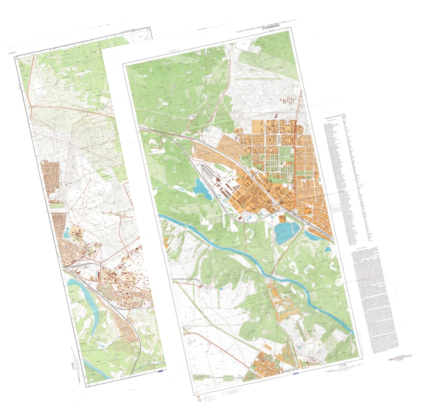 Rubezhnoe (Ukraine) 2-Sheet Set - Soviet Military City Plans