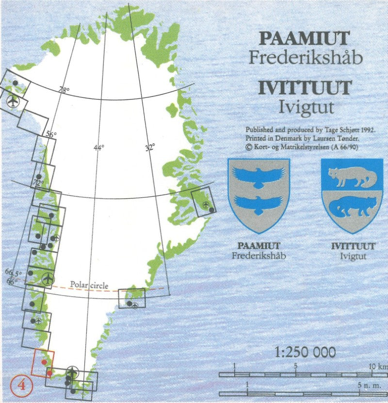 Paarmiut (Frederikshab). Hiking map