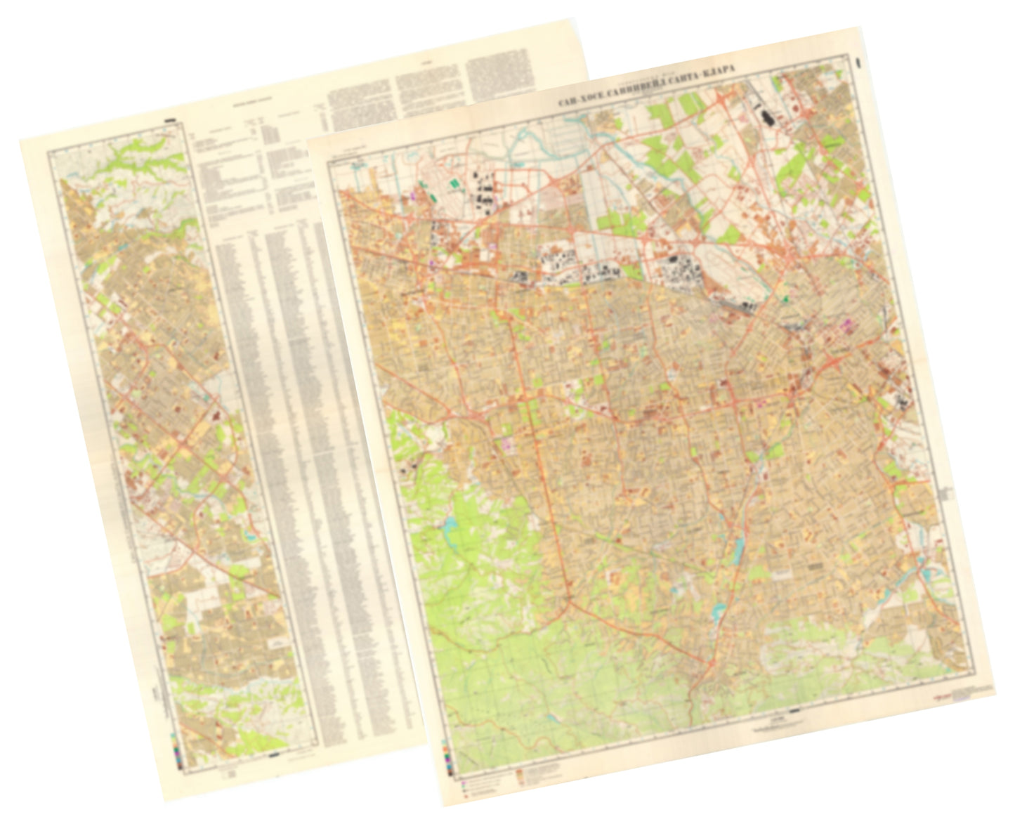 San Jose, Sunnyvale, Santa Clara, CA (USA) 2-Sheet Set - Soviet Military City Plans