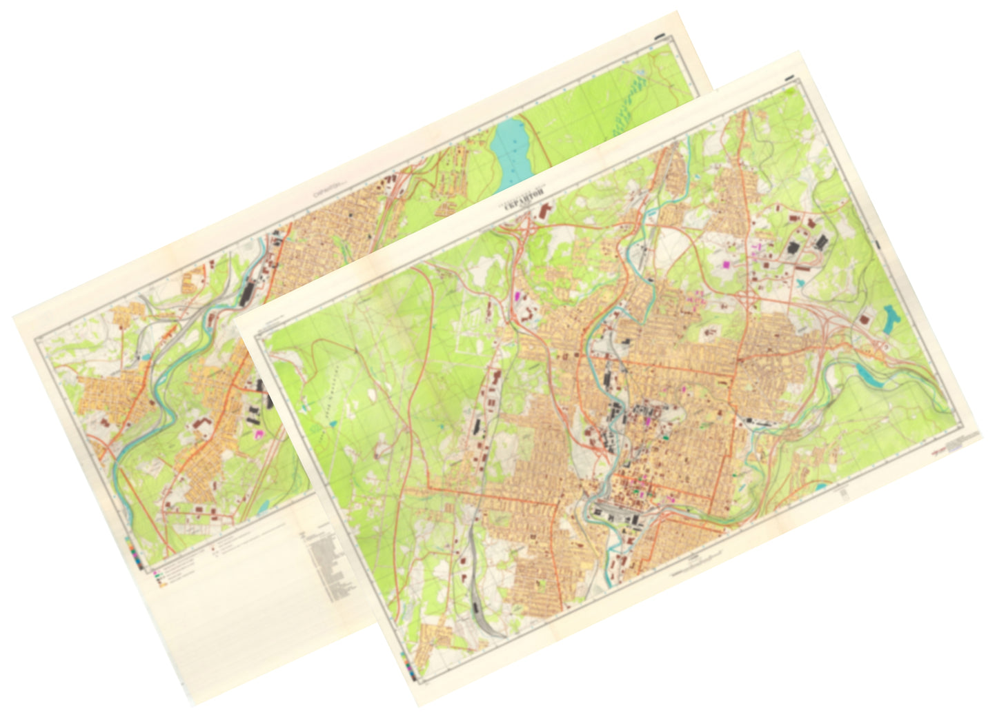 Scranton, PA (USA) 2-Sheet Set - Soviet Military City Plans