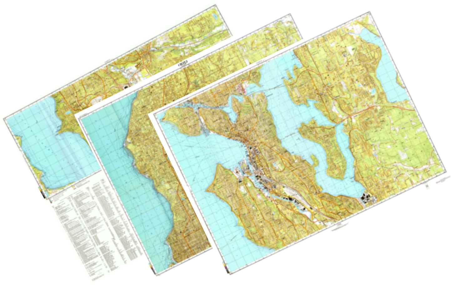 Seattle, WA (USA) 3-Sheet Map Set - Soviet Military City Plans
