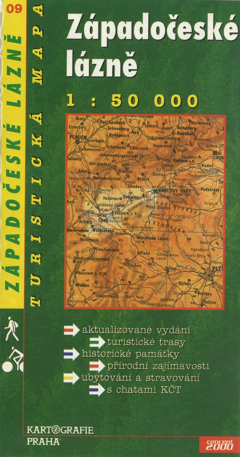 Zapadoceske Lazne Turisticka Mapa 1:50,000