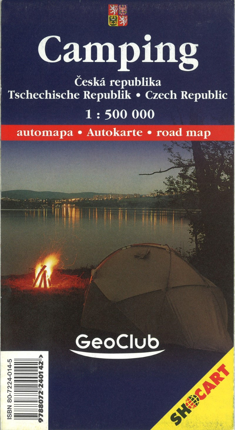 Czechoslovakia Camping and Hotel Map (Chaty Hotely Kempingy v CSFR).