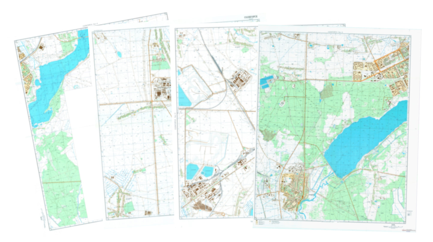 Soligorsk (Belarus) 4-Sheet Map Set - Soviet Military City Plans