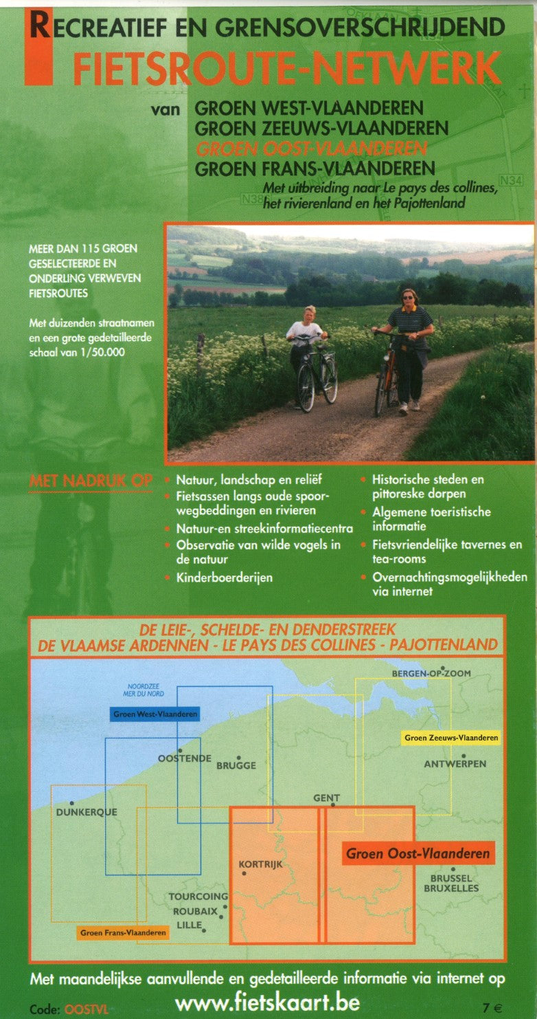 East Flanders: Kortrijk - Ninove Belgium cycling map sheet #3