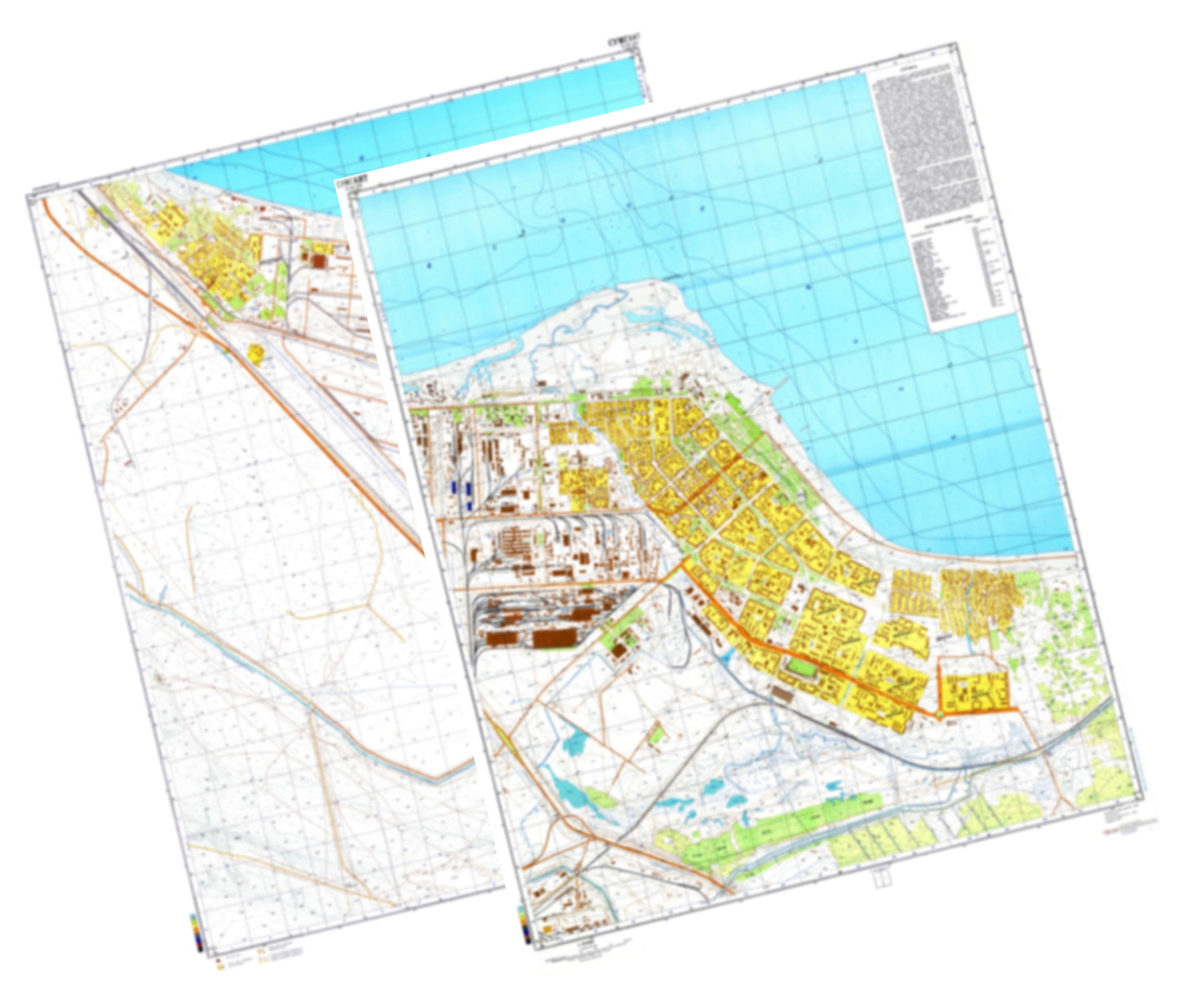 Sumgait (Azerbaijan) 2-Sheet Set - Soviet Military City Plans