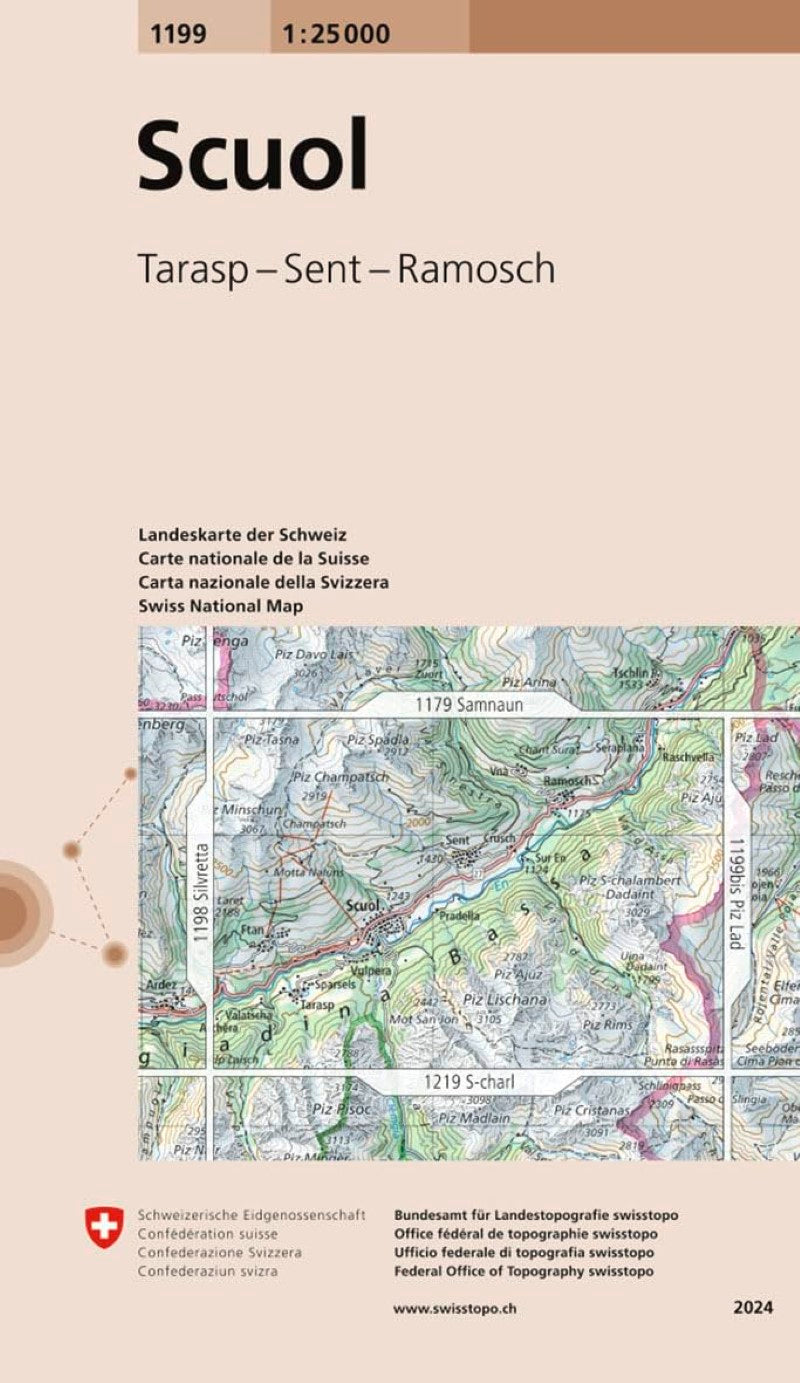 Scuol : Switzerland 1:25,000 Topographic Map #1199