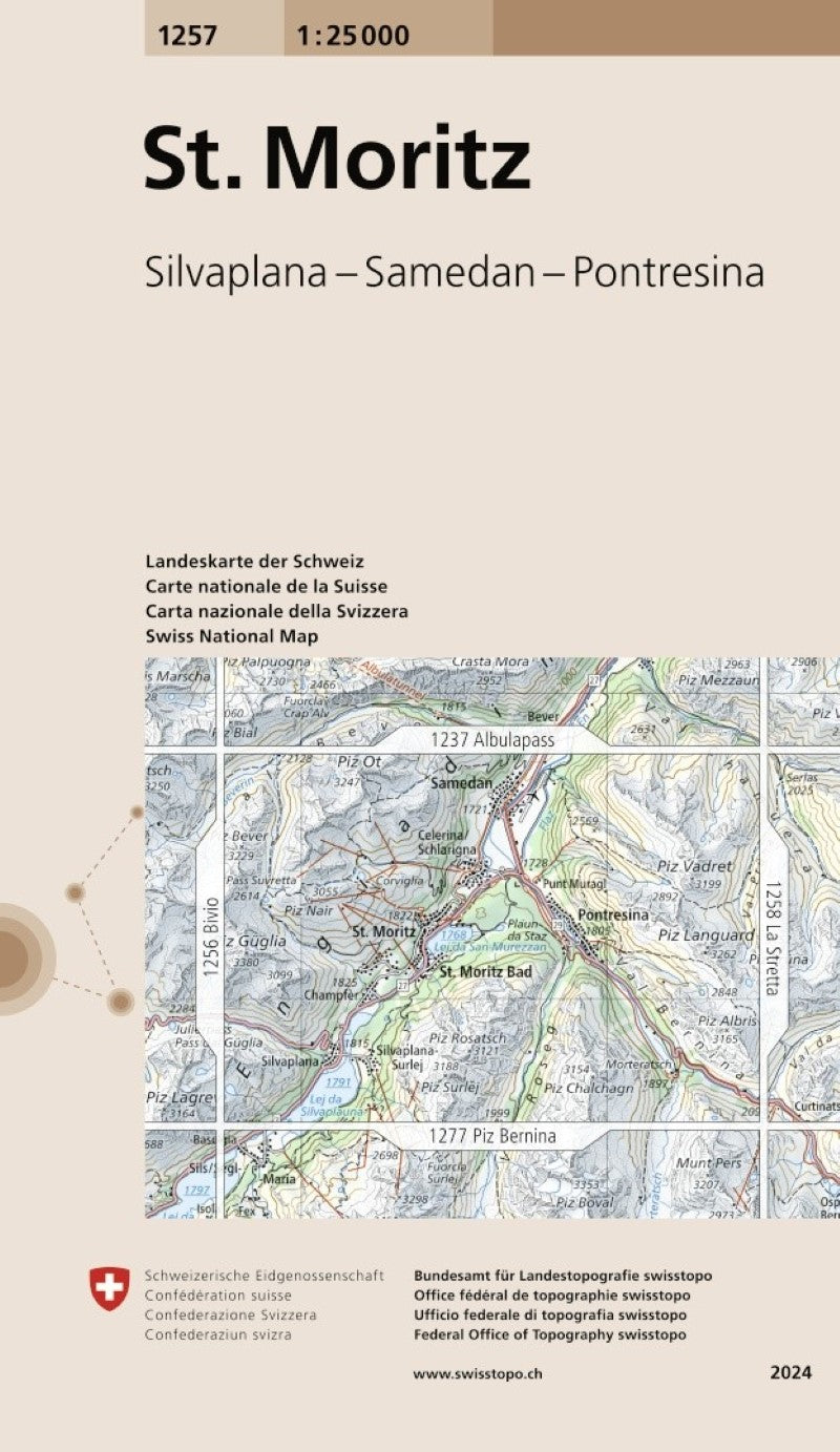 St. Moritz: Switzerland 1:25,000 Topographic Map #1257