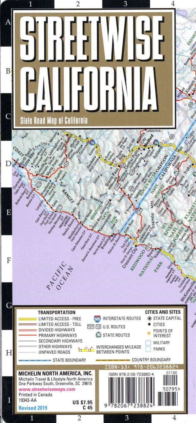 Streetwise California laminated map