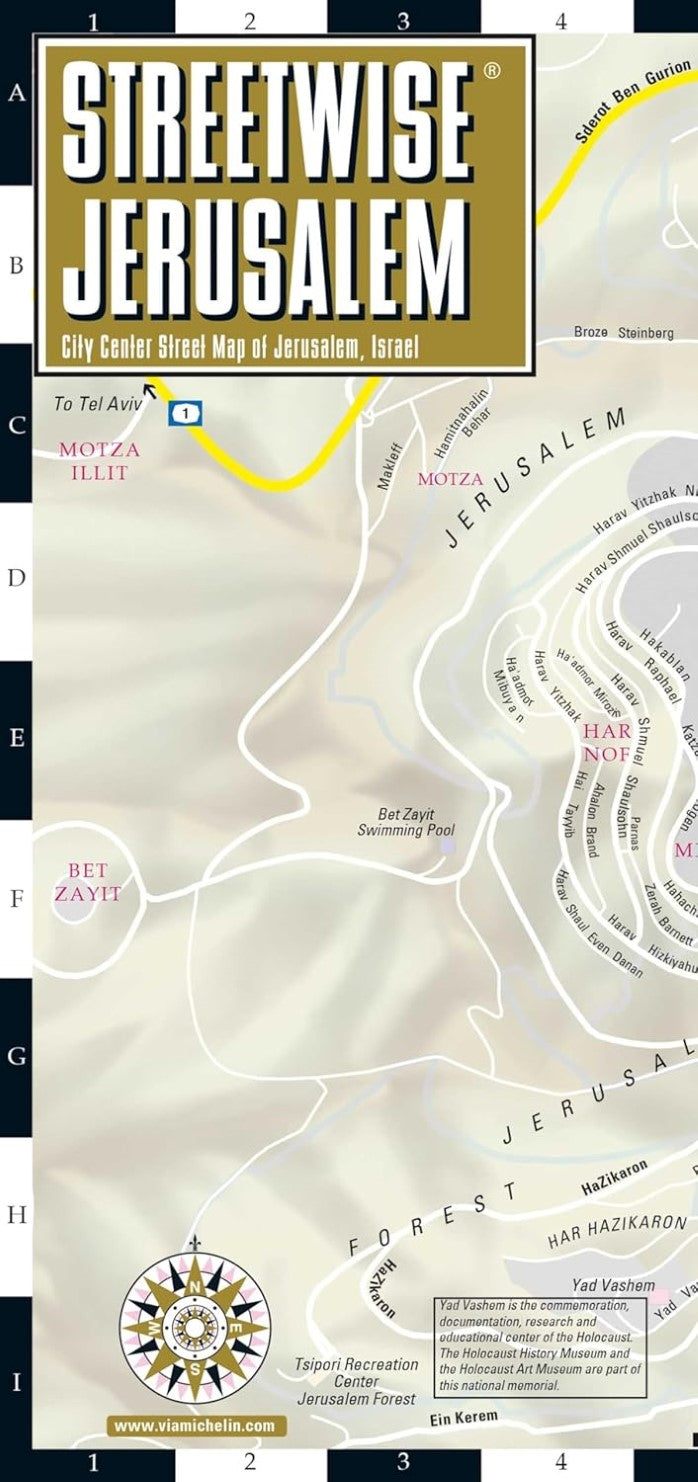 Streetwise Jerusalem : city center street map of Jerusalem, Israel
