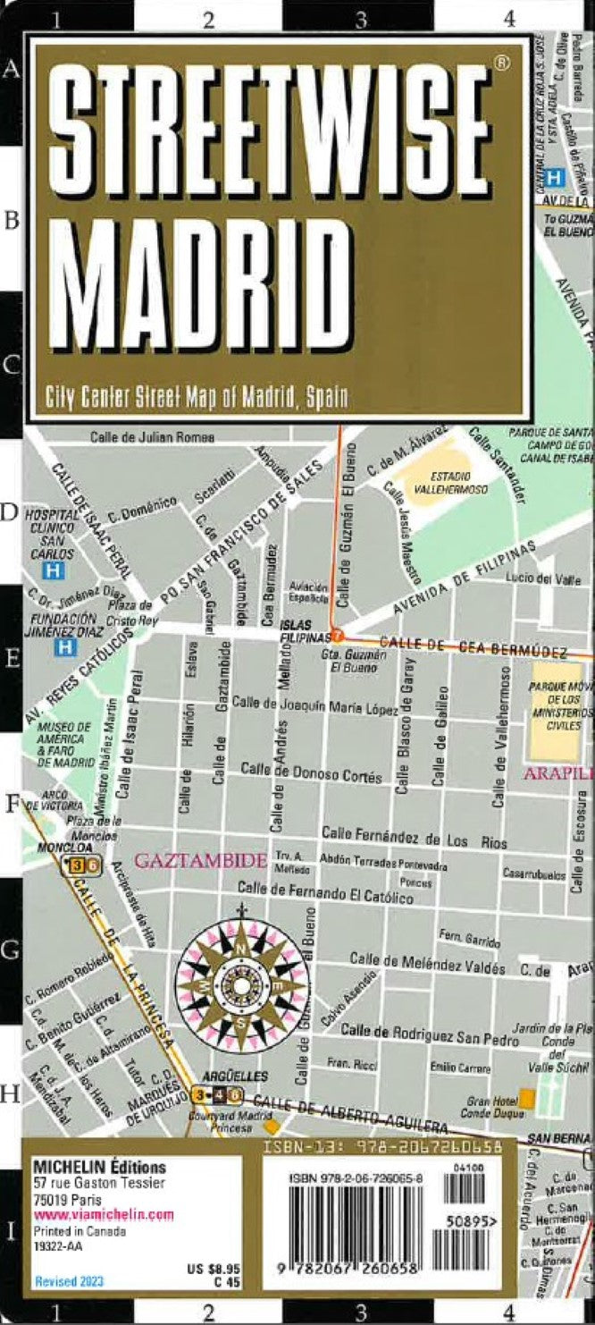 Streetwise Madrid laminated map