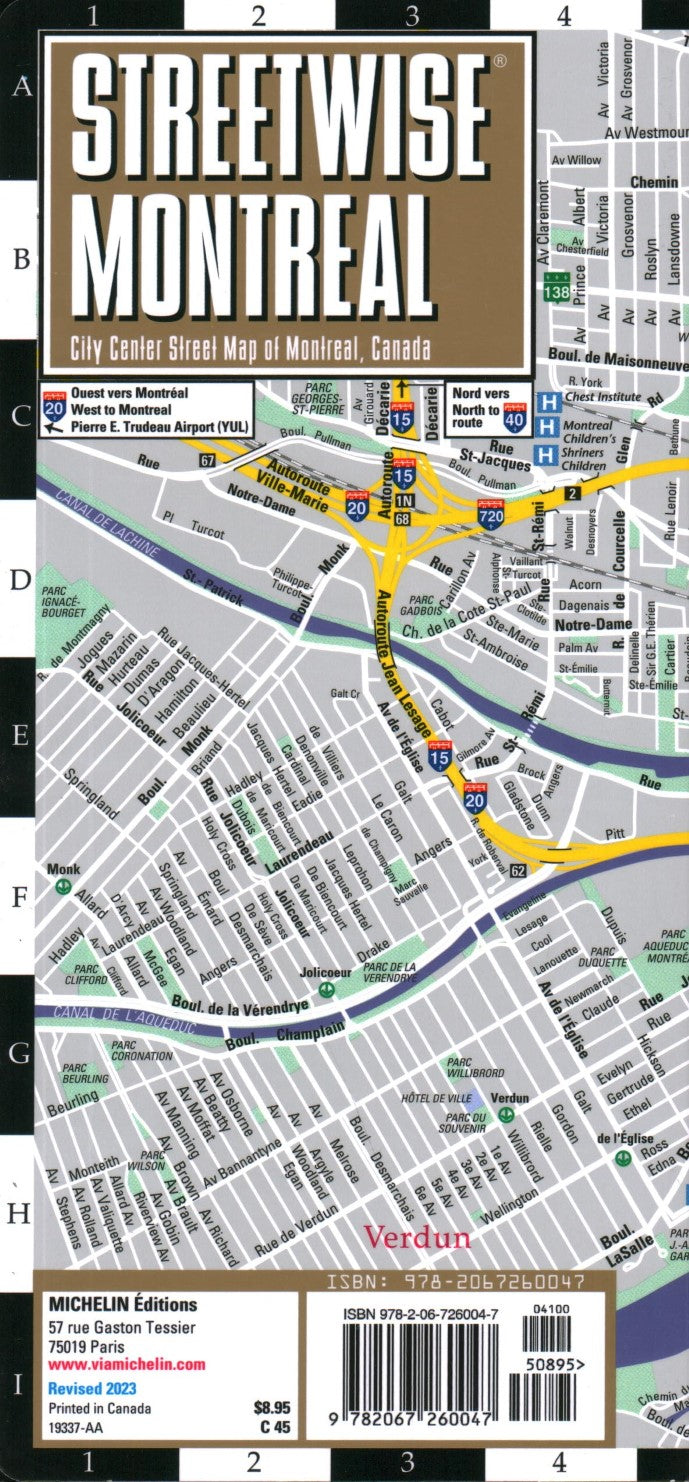 Streetwise Montreal laminated map