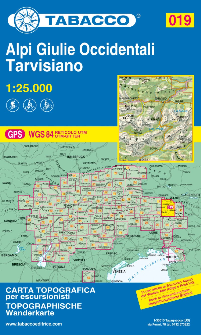 Alpi Giulie Occidentali - Tarvisiano Hiking Map