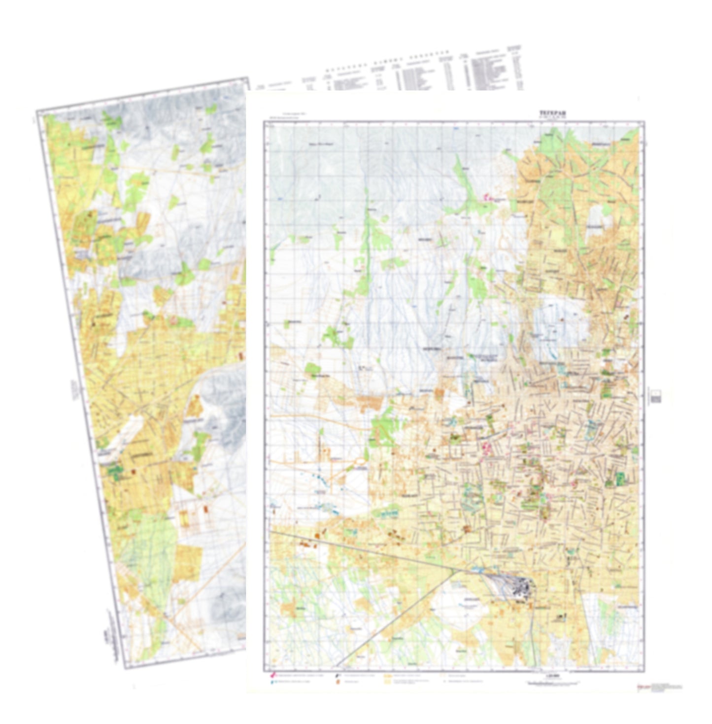 Teheran (Iran) 2-Sheet Set - Soviet Military City Plans