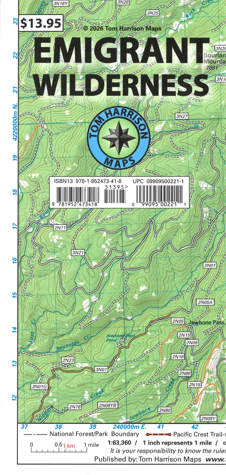 Emigrant Wilderness Trail Map