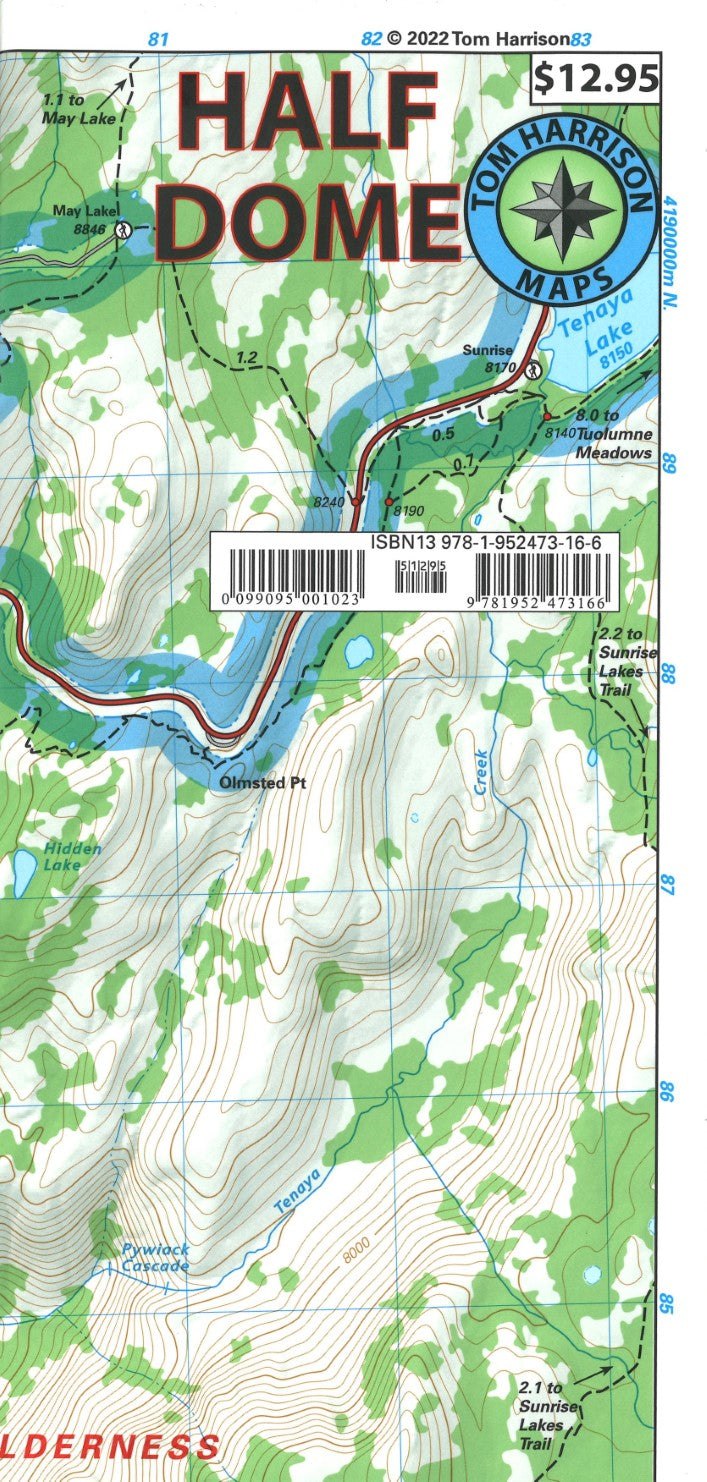 Half Dome Topographic Hiking Map