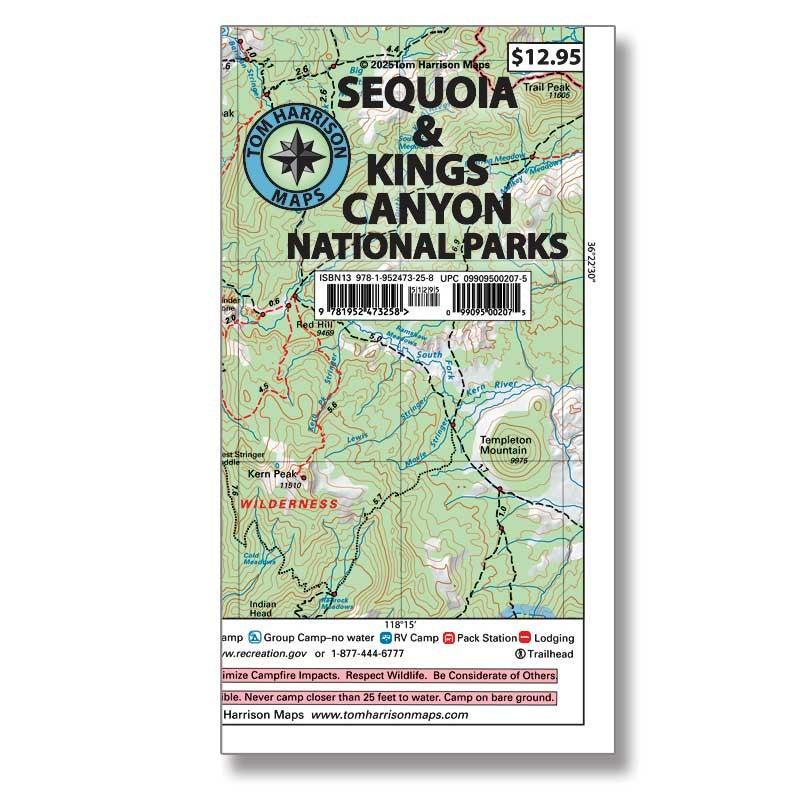 Sequoia & Kings Canyon National Parks Recreation Map