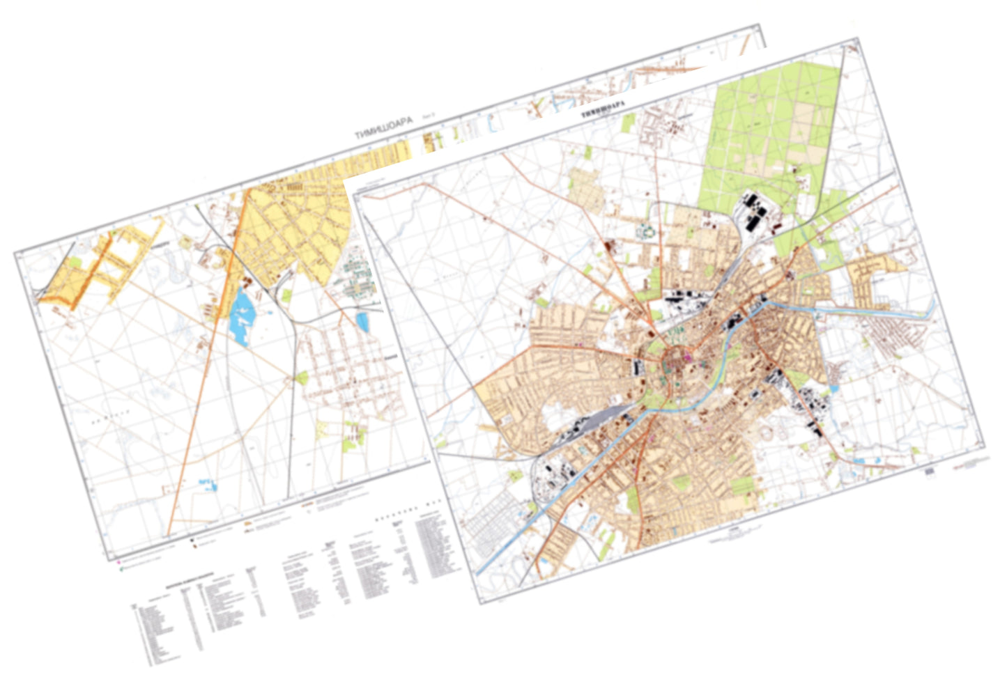 Timisoara (Romania) 2-Sheet Set - Soviet Military City Plans