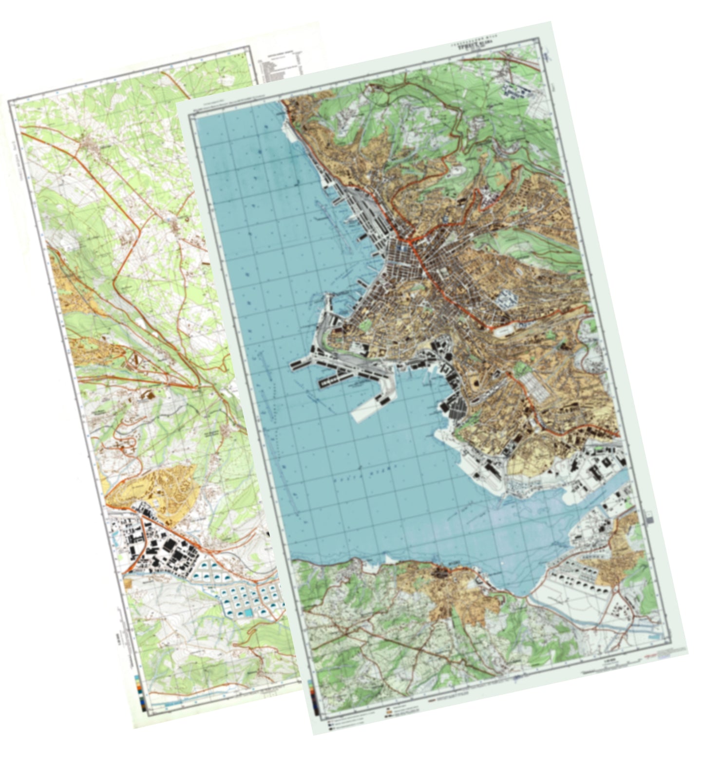 Trieste, Muggia (Italy) 2-Sheet Set - Soviet Military City Plans